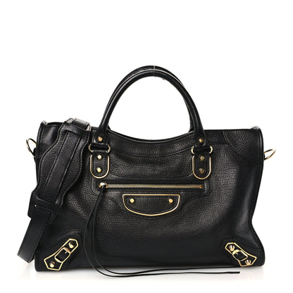 Balenciaga Chevre Gold Metallic Edge Hardware City Black 1 of 11