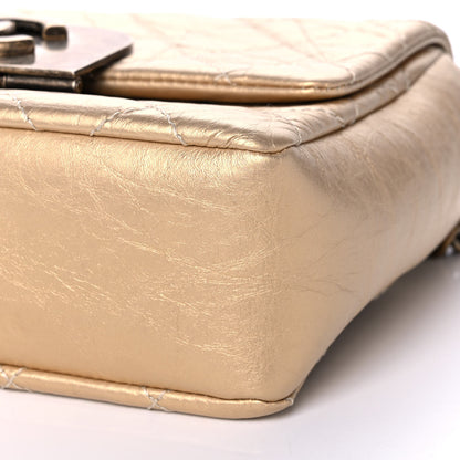 Chanel Metallic Aged Calfskin Quilted CC Square Flap Light Gold 10 of 12