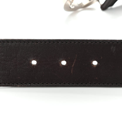Gucci Calfskin Interlocking G 40mm Belt 85 34 Dark Brown 3 of 15