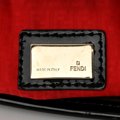 Fendi Zucca Spalmati Patent Baguette Print Medium Roll Tote Tobacco 6 of 12
