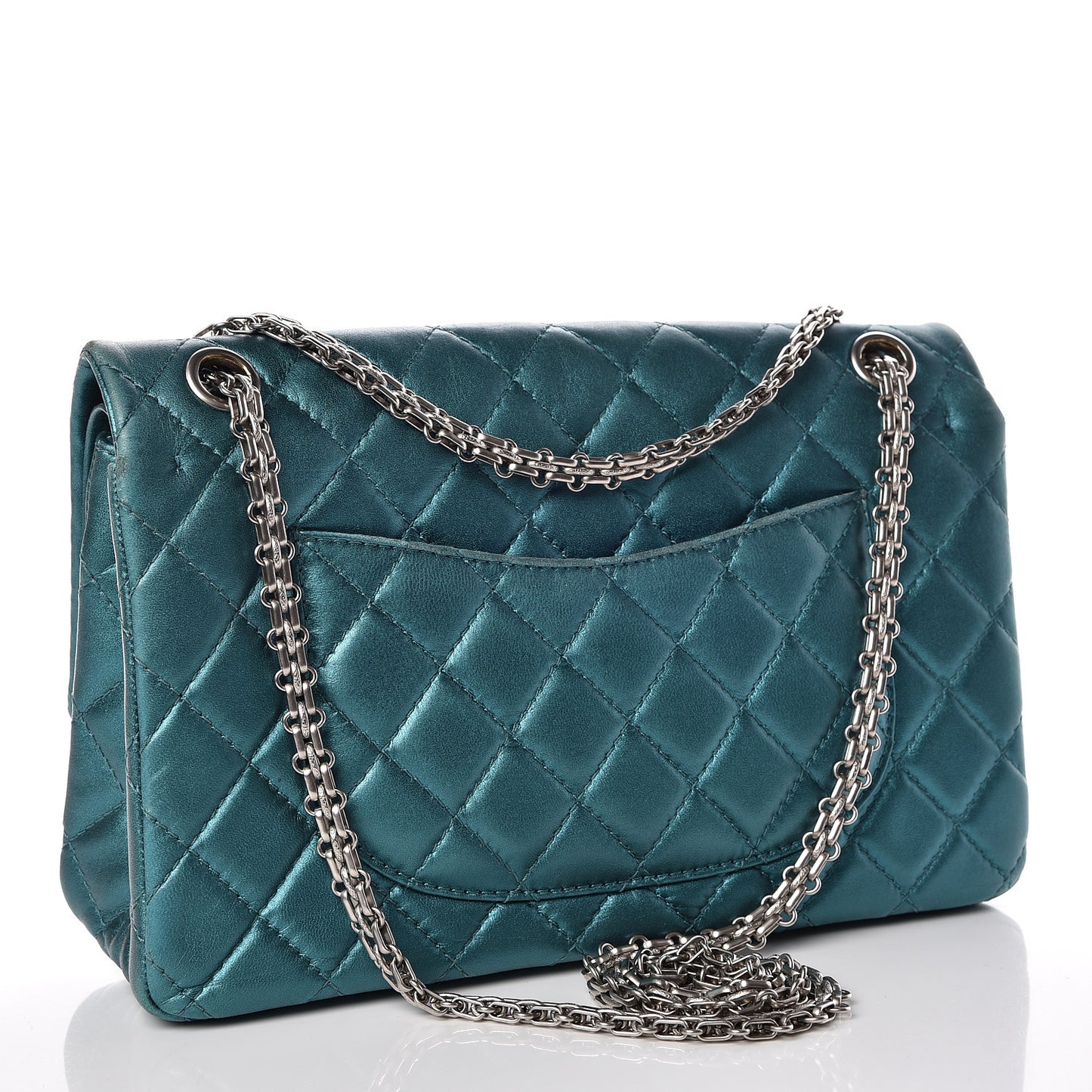Metallic Calfskin Quilted 2.55 Reissue 226 Flap Turquoise