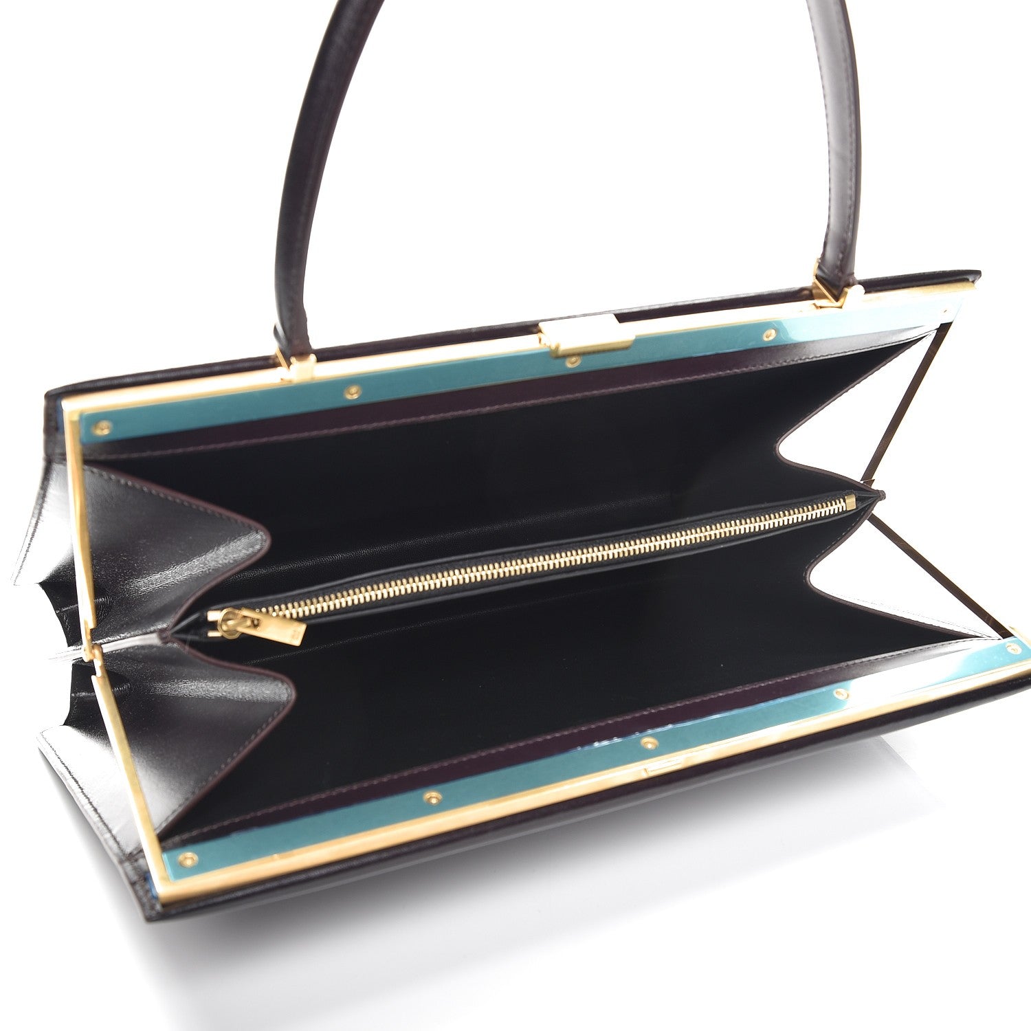 Celine Patina Box Calfskin Medium Clasp Bag Velvet 5 of 7