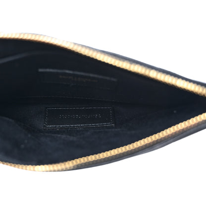 Saint Laurent Grain De Poudre Chevron Monogram Bill Pouch Black 6 of 8