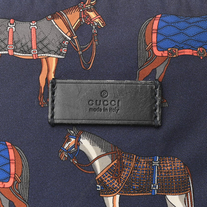 Gucci Nylon Horse Print Backpack Blue Red 7 of 12