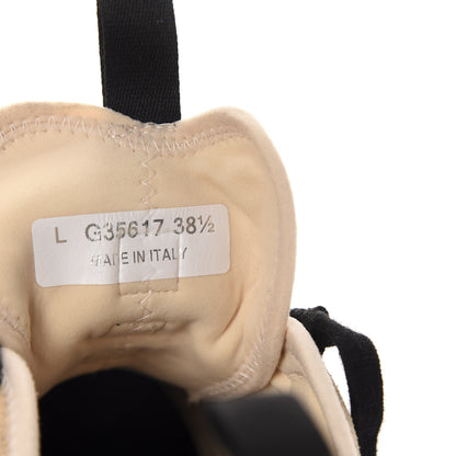 Chanel Calfskin Suede Nylon Grosgrain CC Sneakers 38.5 Beige 9 of 11