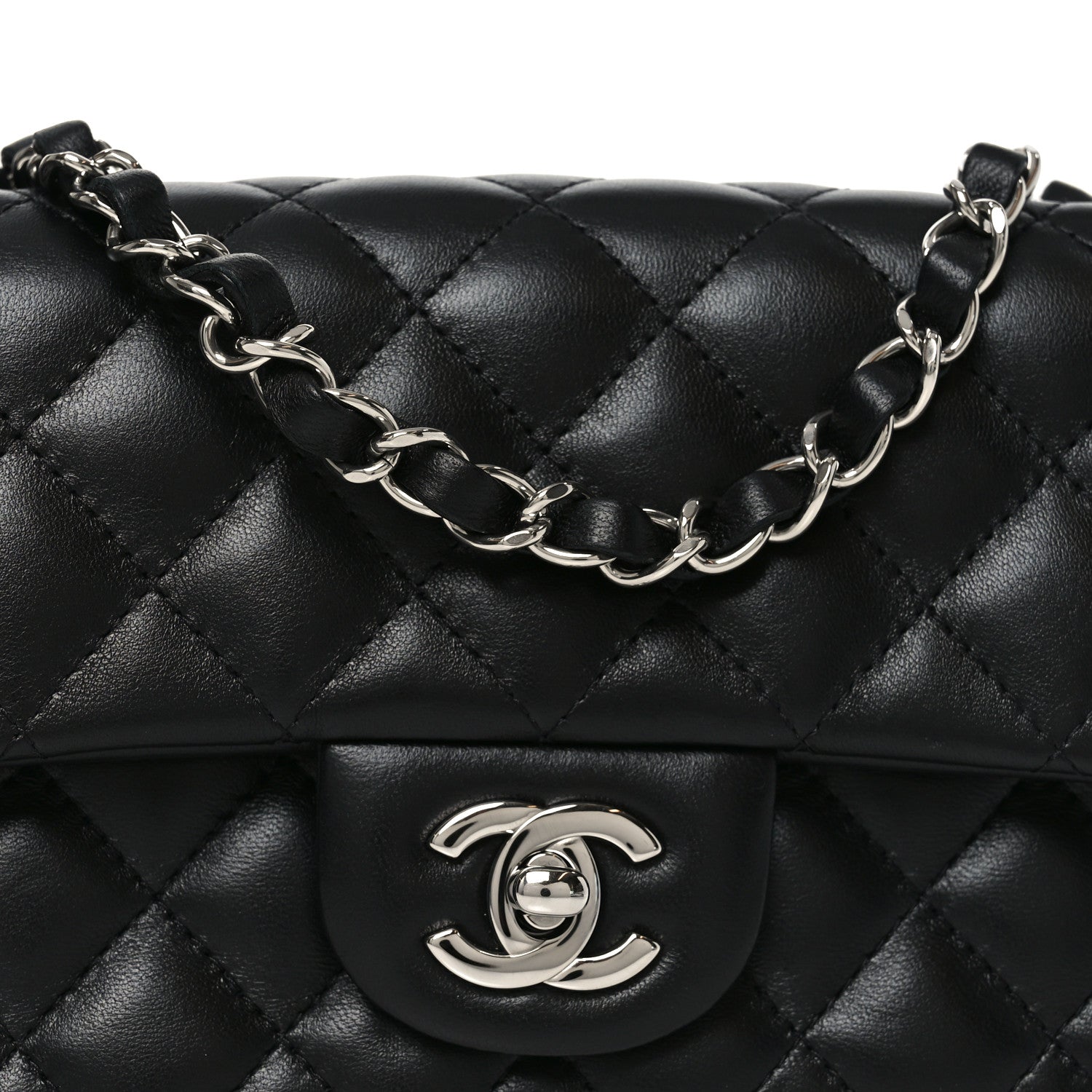Chanel Lambskin Quilted Mini Rectangular Flap Black 8 of 11