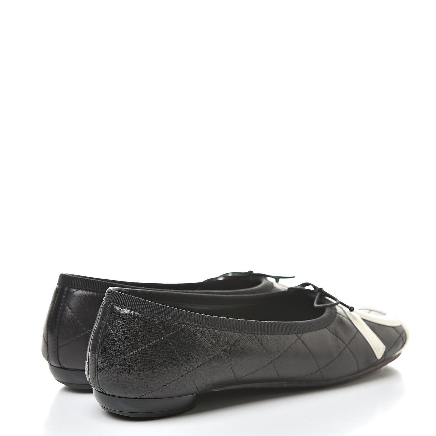Lambskin Cambon Quilted Ballerina Flats 37 Black