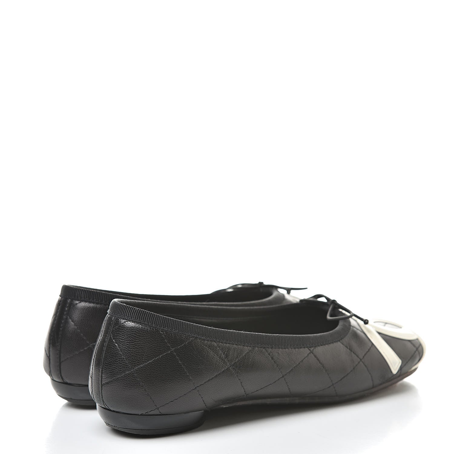 Chanel Lambskin Cambon Quilted Ballerina Flats 37 Black 4 of 12