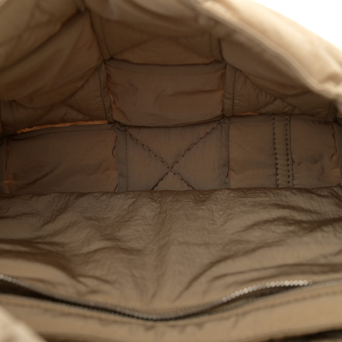 Nylon Intrecciato Padded Tech Maxi Cassette Bag Sesame