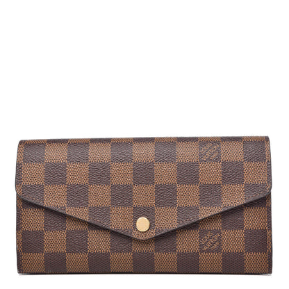 Louis Vuitton Damier Ebene Sarah Wallet NM Rose Ballerine 1 of 6