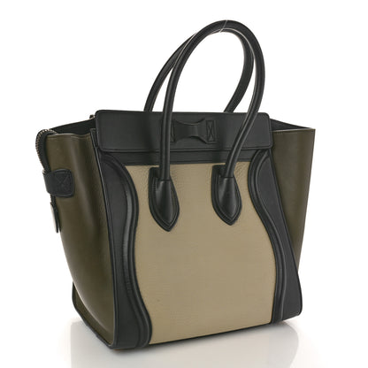 Celine Elephant Calfskin Micro Tri-Color Luggage Chalk 3 of 12