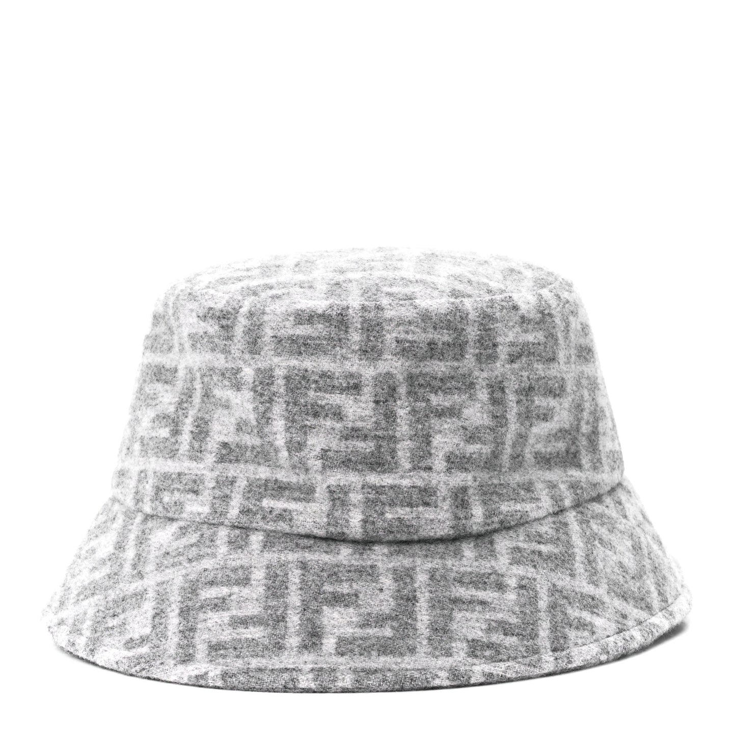 Wool Silk FF Bucket Hat M Grey