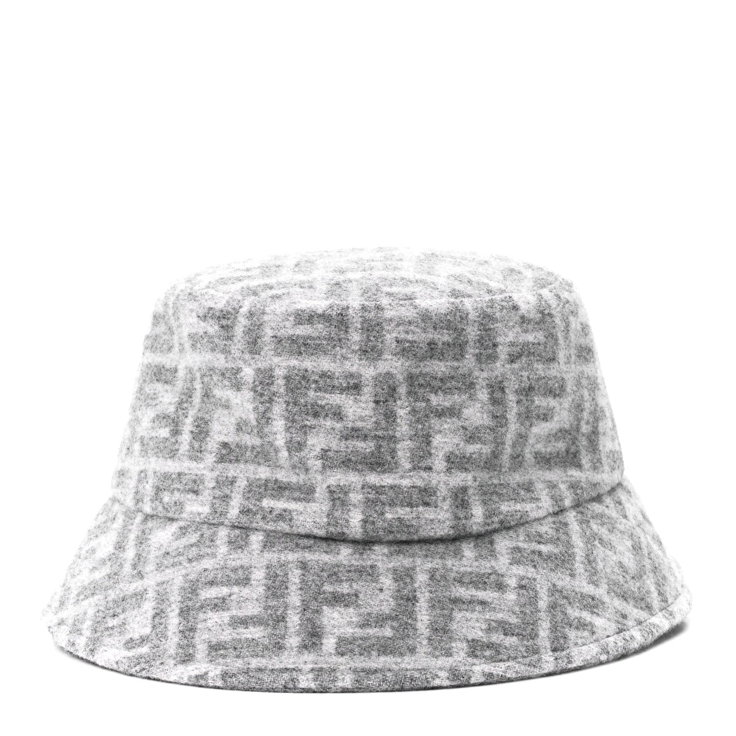 Fendi Wool Silk FF Bucket Hat M Grey 2 of 7