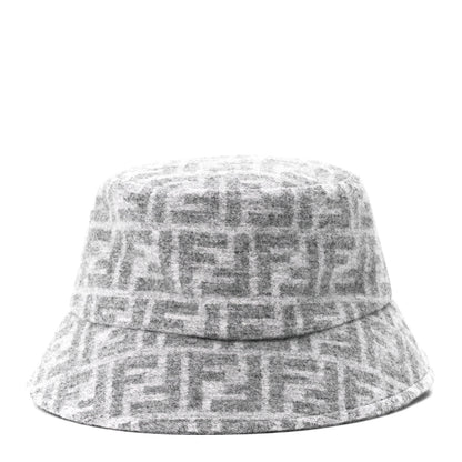 Fendi Wool Silk FF Bucket Hat M Grey 2 of 7