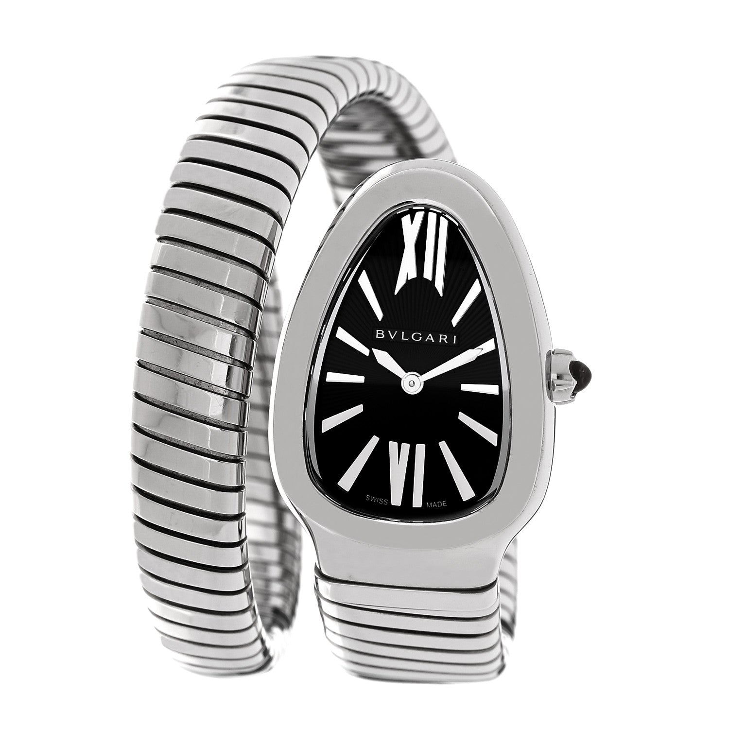 Bulgari Stainless Steel 35mm Serpenti Tubogas Quartz Watch Black 1 of 5
