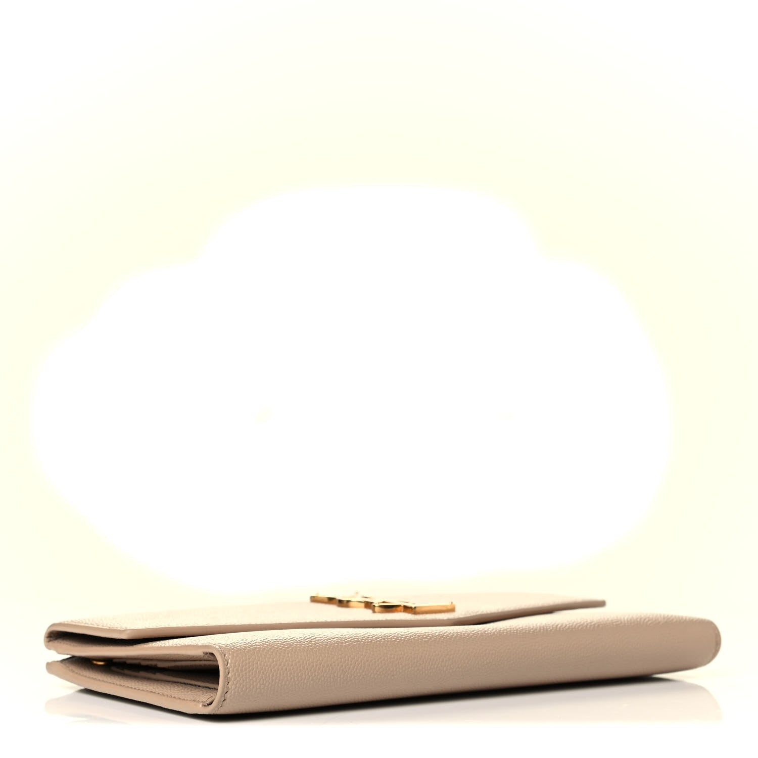 Saint Laurent Grain De Poudre Monogram Uptown Wallet Dark Beige 3 of 7