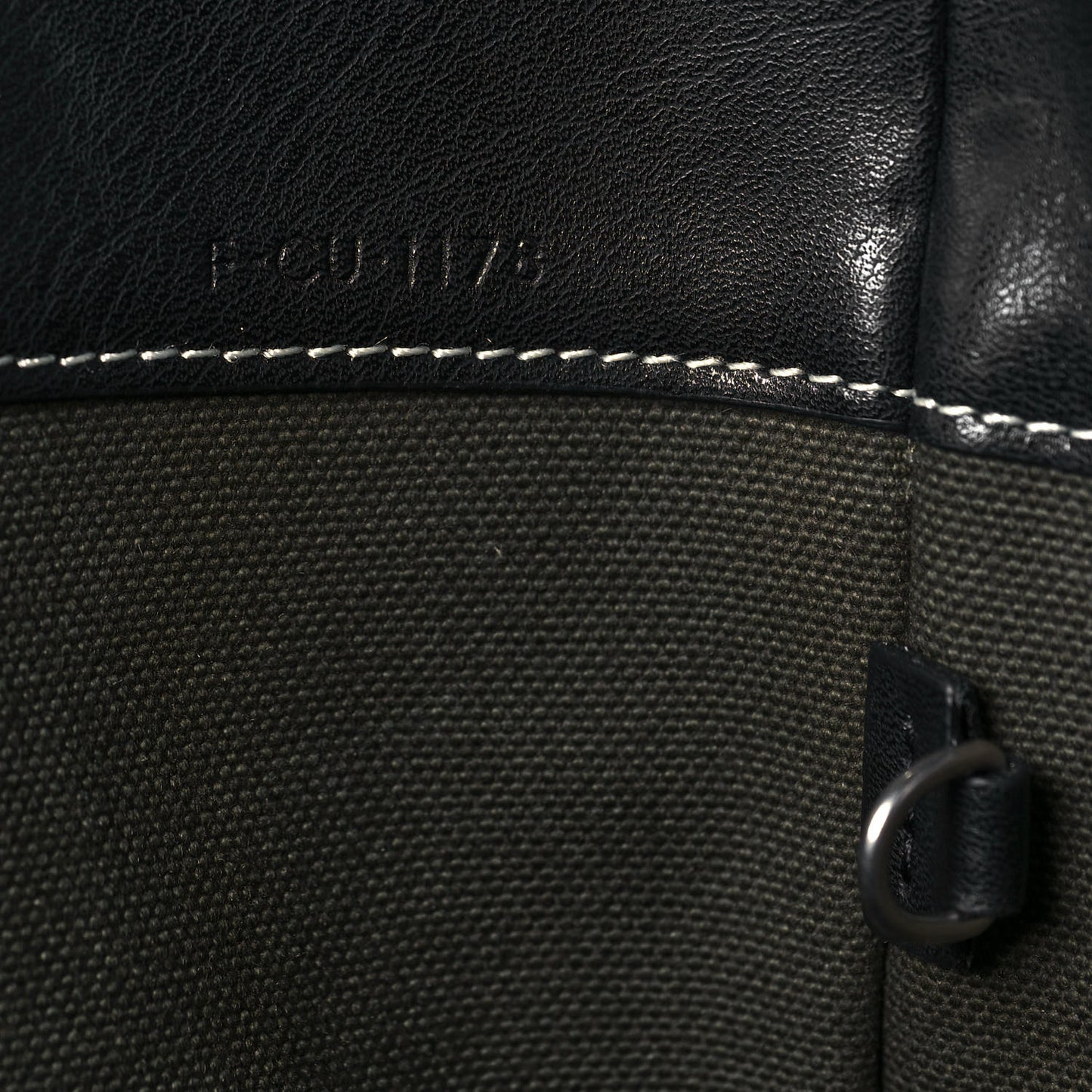 Calfskin Logo Patchwork Cabas Dark Green Black