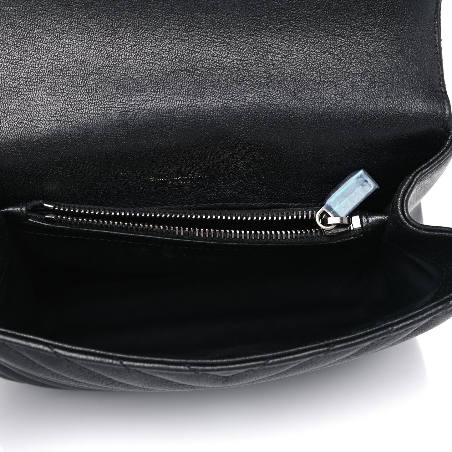 Sheepskin Matelasse Chevron Monogram Medium College Bag Black