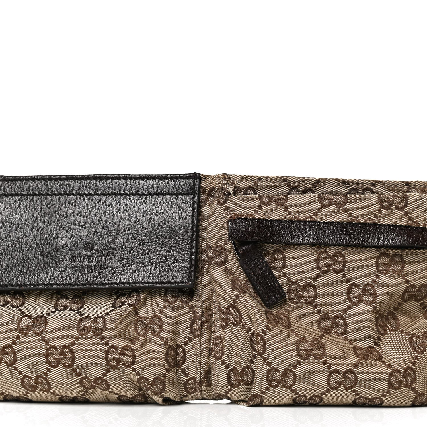 Gucci GG Monogram Web Double Pocket Belt Bag Dark Brown 8 of 10
