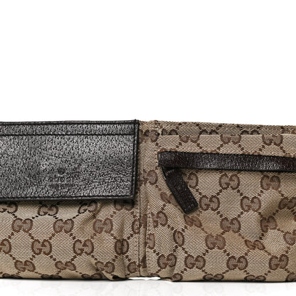 Gucci GG Monogram Web Double Pocket Belt Bag Dark Brown 8 of 10