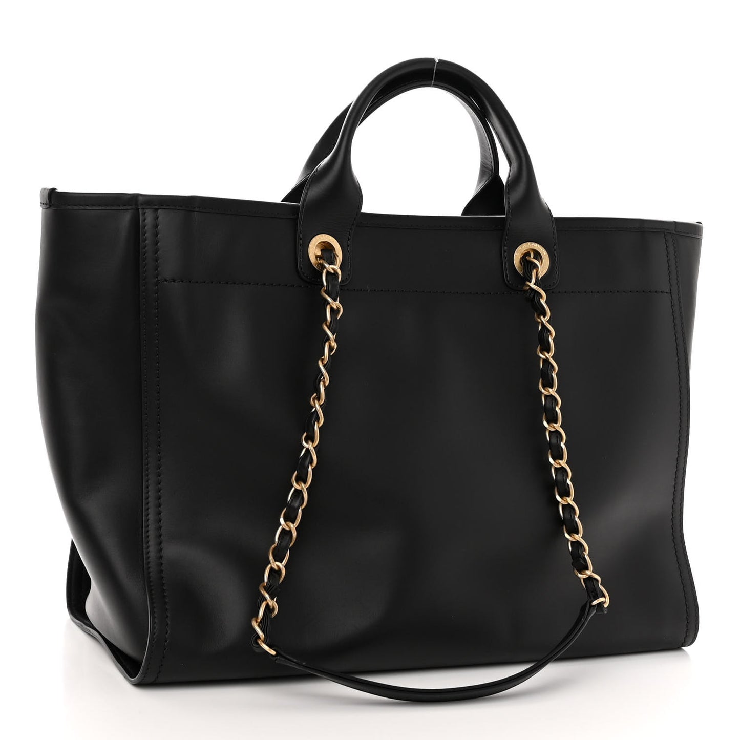 Calfskin Medium Deauville Tote Black