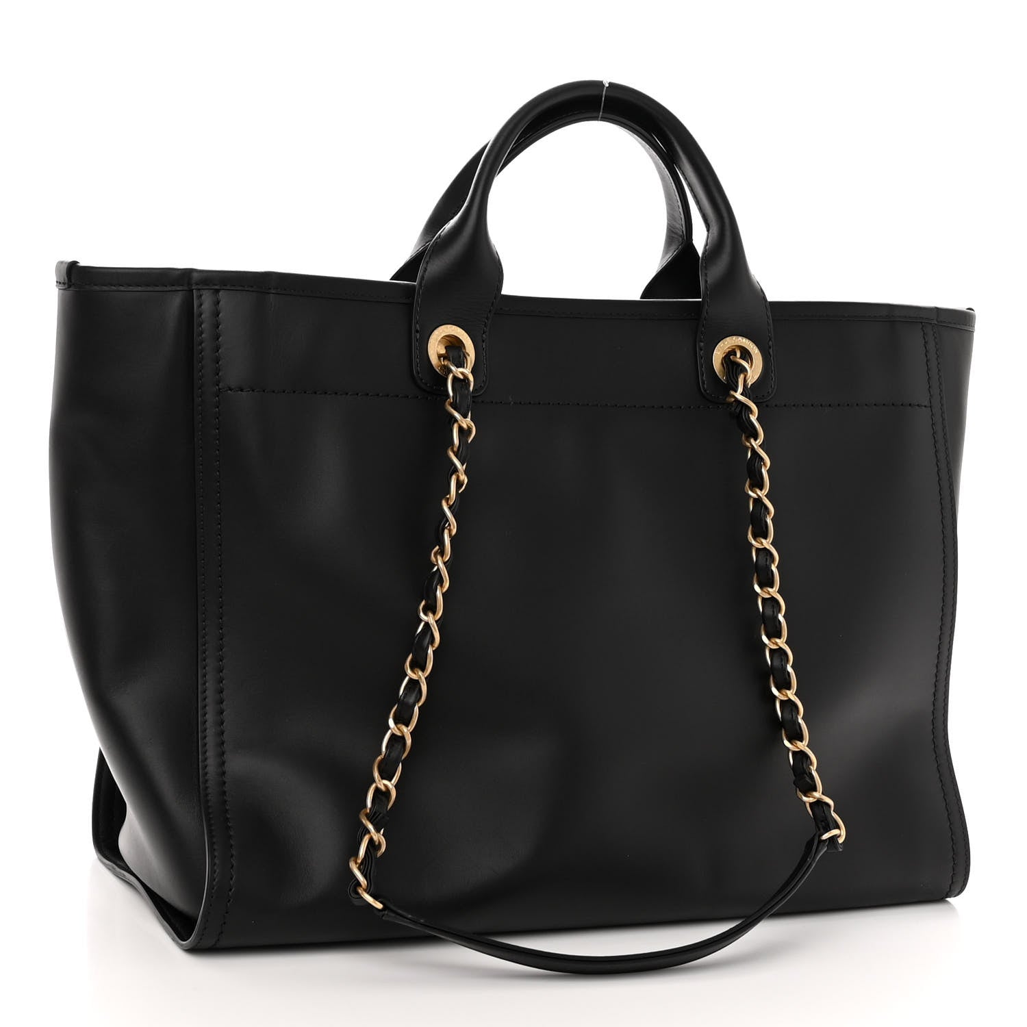 Chanel Calfskin Medium Deauville Tote Black 3 of 10