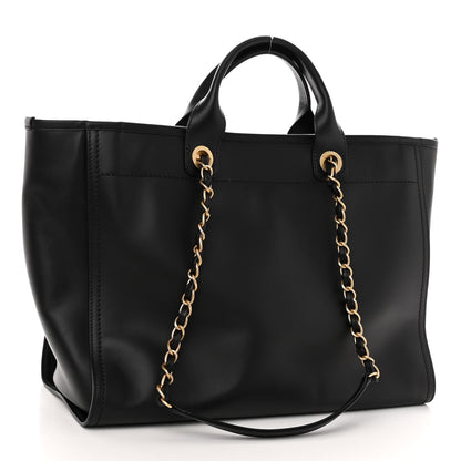 Chanel Calfskin Medium Deauville Tote Black 3 of 10