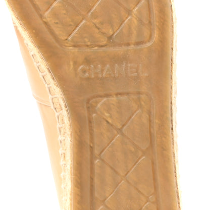 Chanel Lambskin CC Espadrilles 38 Beige Black 8 of 9