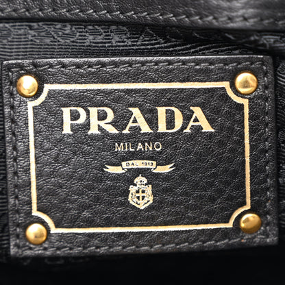 Prada Vitello Daino Side Pocket Tote Black 6 of 10