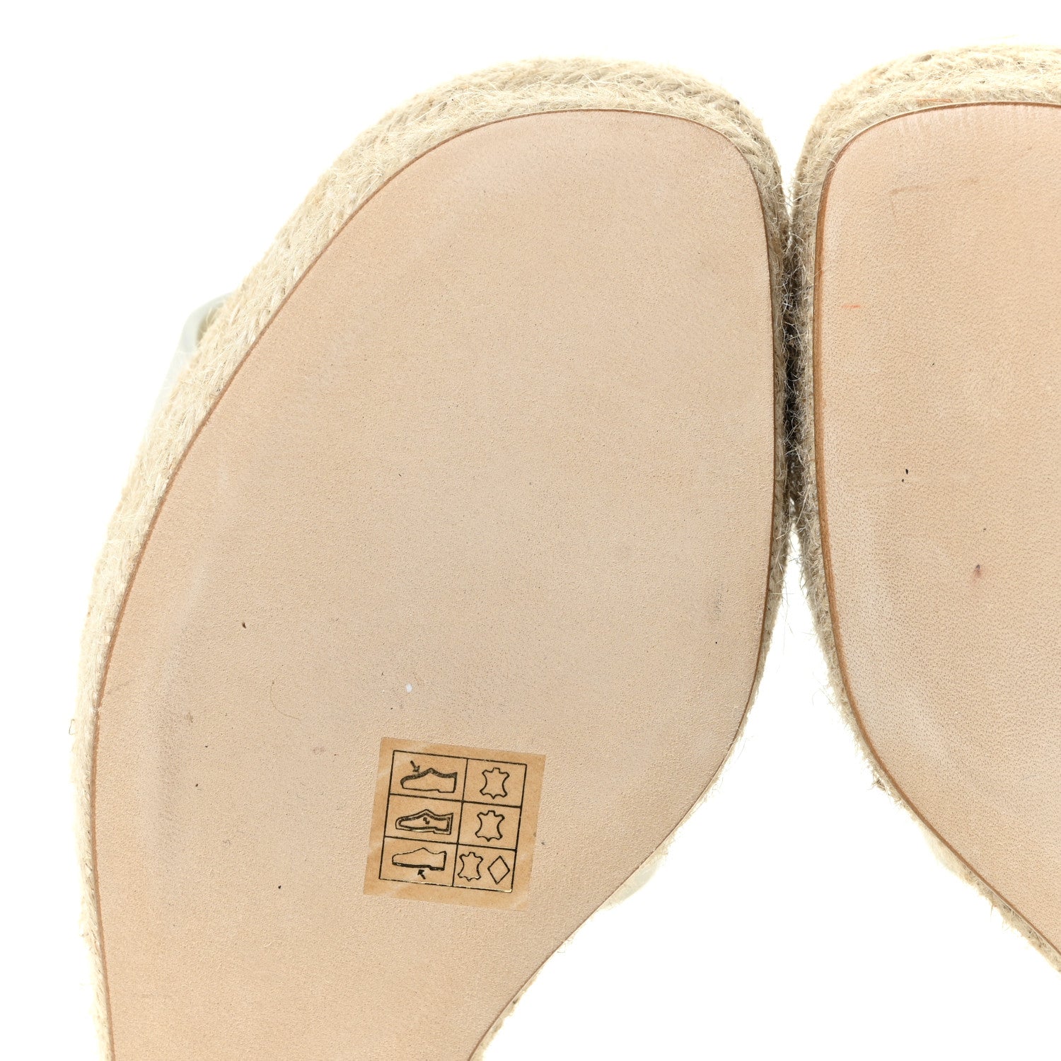 Hermes Goatskin Elda Espadrille Wedge Sandals 37 White 7 of 14