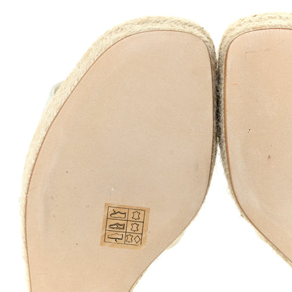 Hermes Goatskin Elda Espadrille Wedge Sandals 37 White 7 of 14