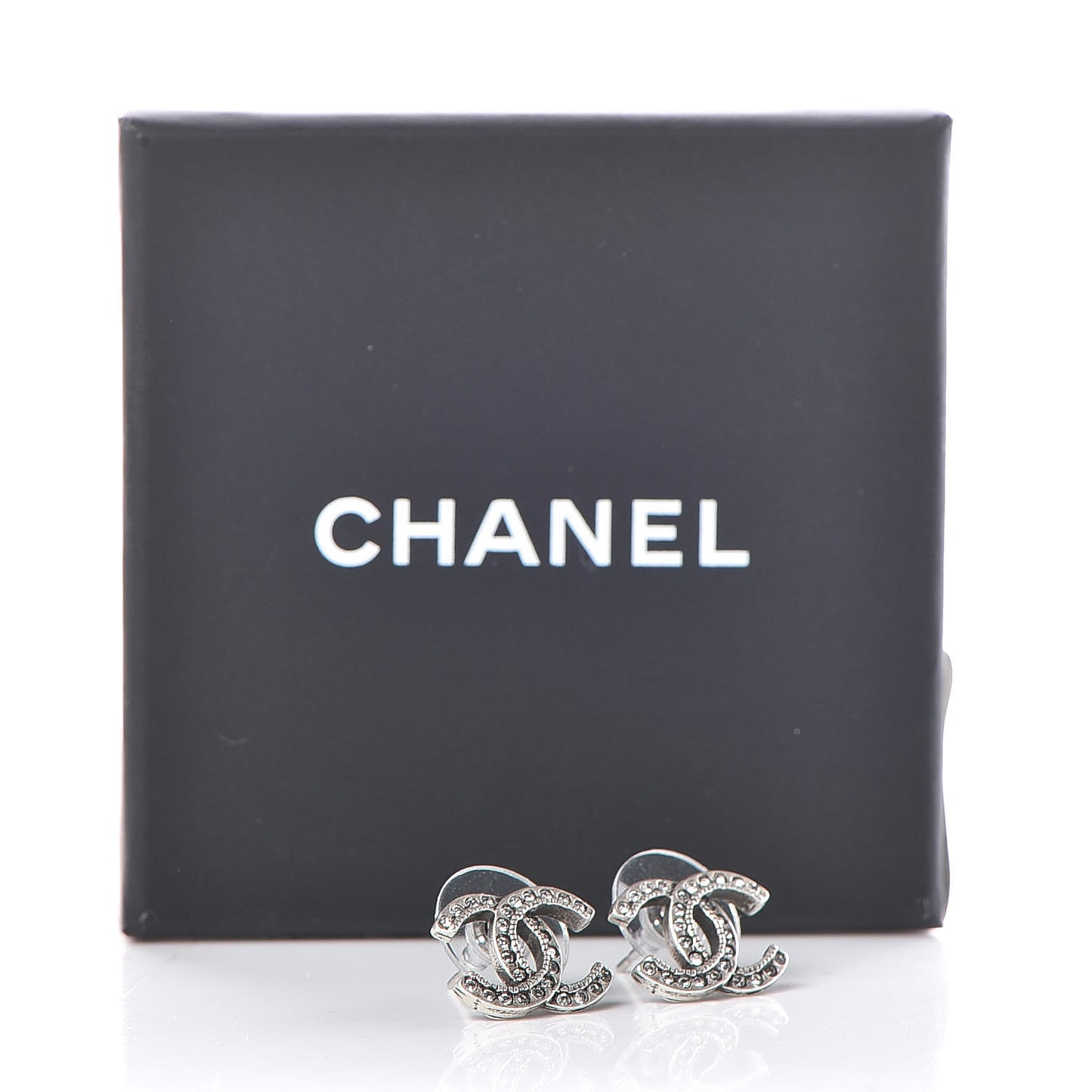 Crystal CC Earrings Silver