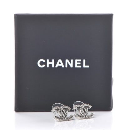 Chanel Crystal CC Earrings Silver 5 of 5