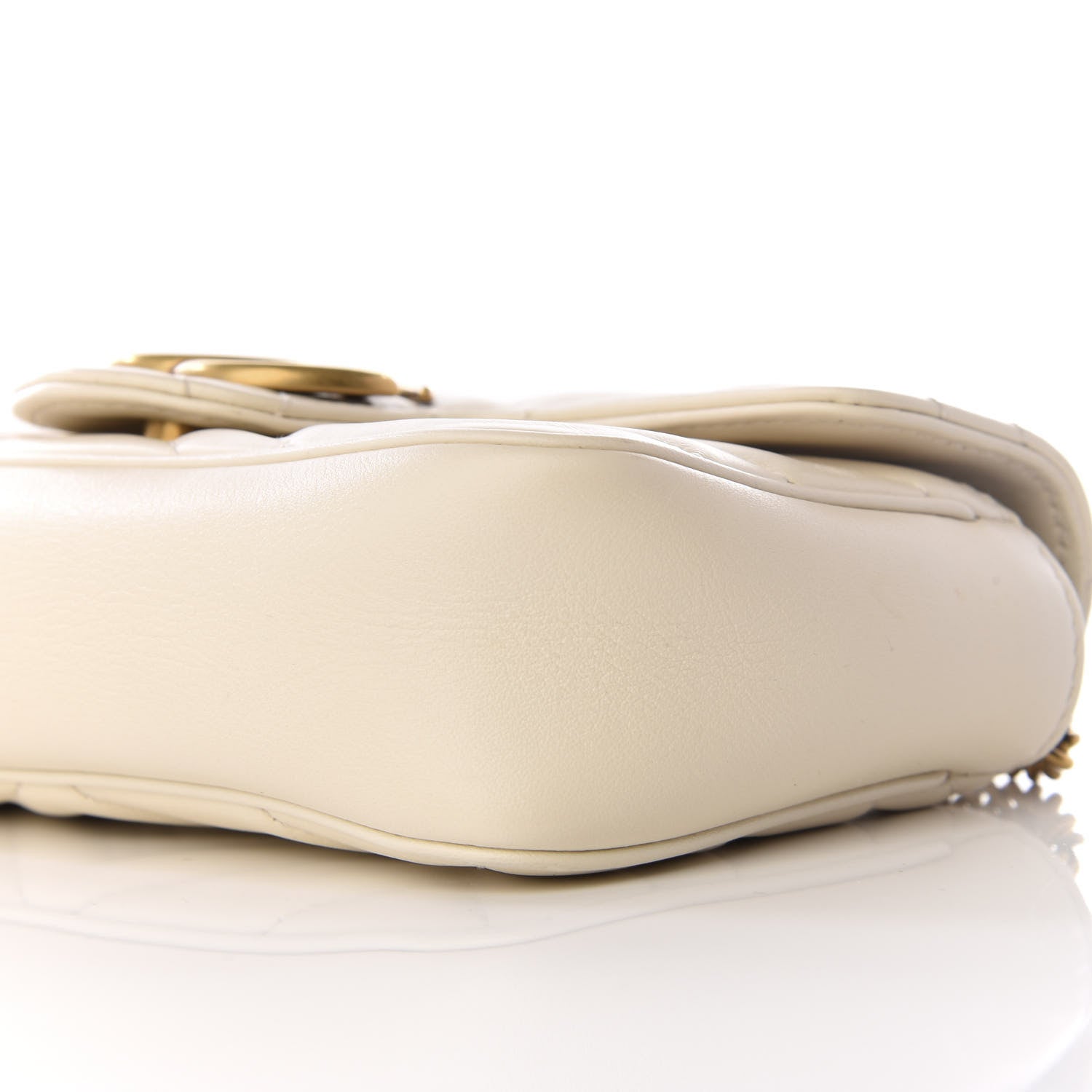 Gucci Calfskin Matelasse Super Mini GG Marmont Shoulder Bag White 6 of 8