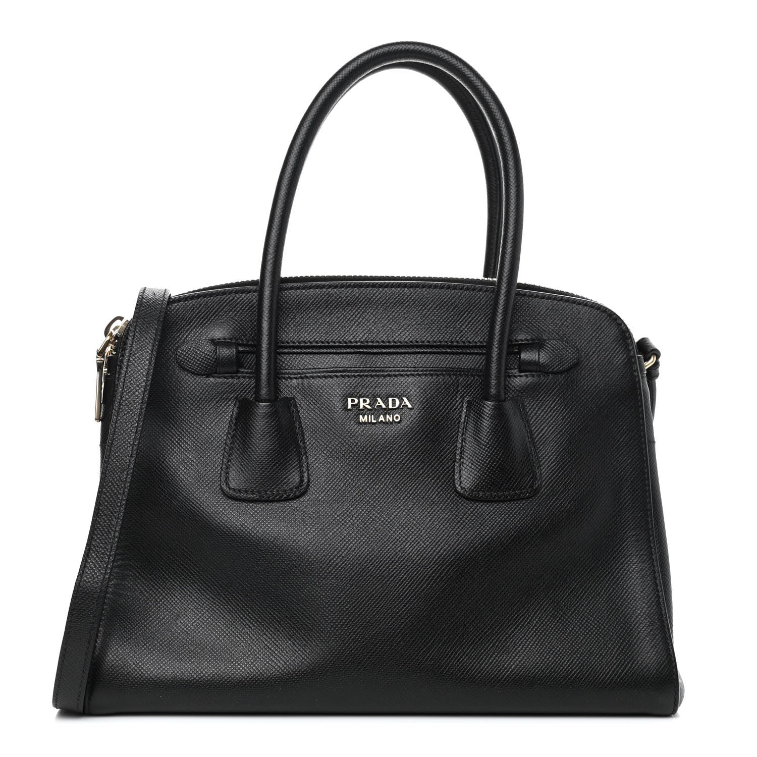 Prada Saffiano Lux Bowler Black 1 of 7