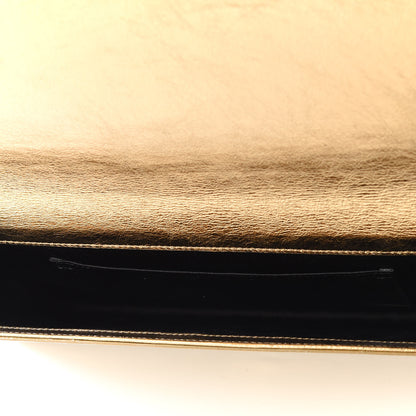 Saint Laurent Metallic Calfskin Monogram Large Belle De Jour Clutch Gold 4 of 12