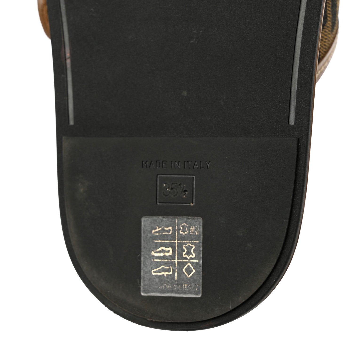 Fendi Fabric Jacquard Nappa FF Womens Fendi Feel Buckled Slide Sandals 35.5 Tobacco Black Miele Scuro 7 of 10