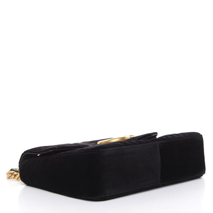 Gucci Velvet Matelasse Medium GG Marmont Shoulder Bag Black 4 of 11