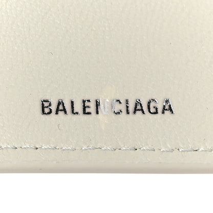 Balenciaga Grained Calfskin Logo Mini Cash Wallet White Light Green 7 of 7