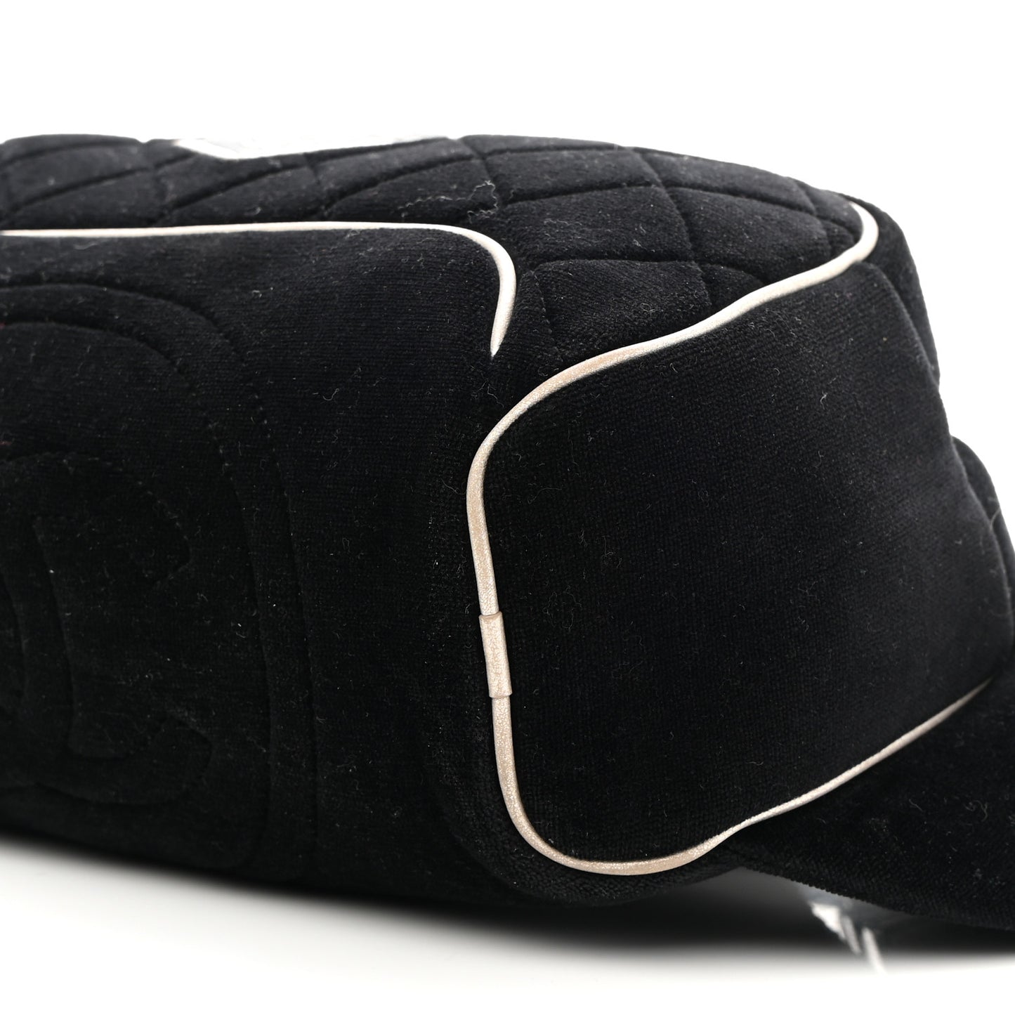 Velvet Quilted Coco Neige Waist Bag Black