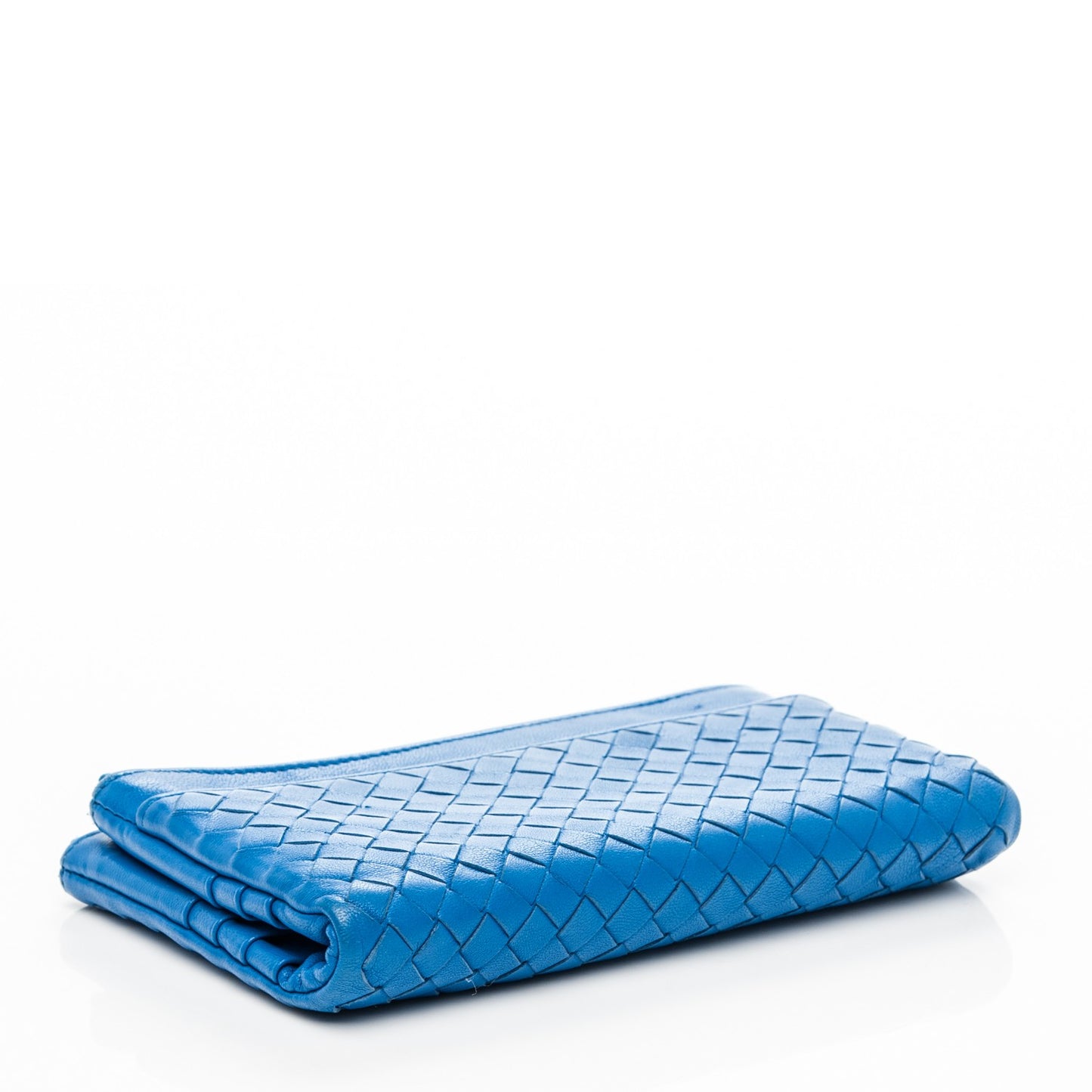 Nappa Intrecciato Double Zip Clutch Wallet Blue