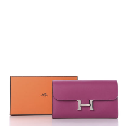 Hermes Evercolor Constance Long Wallet Rose Pourpre 9 of 9