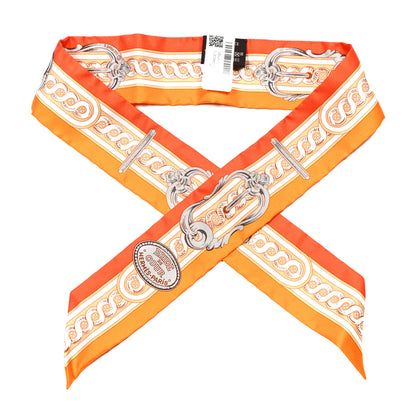 Hermes Silk Bride De Cour Twilly Vermillon Orange 1 of 3