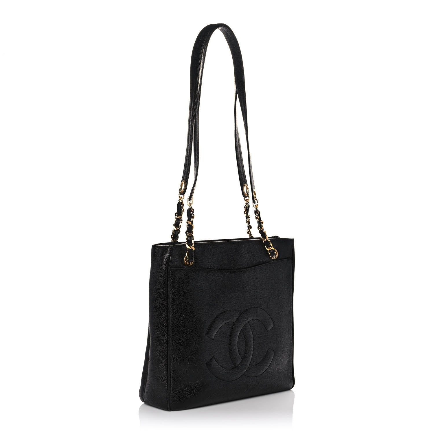 Chanel Caviar CC Shopper Tote Black 3 of 10