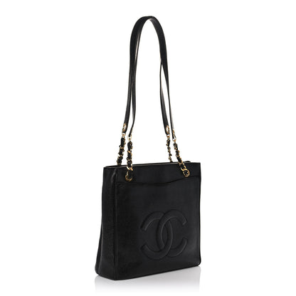 Chanel Caviar CC Shopper Tote Black 3 of 10
