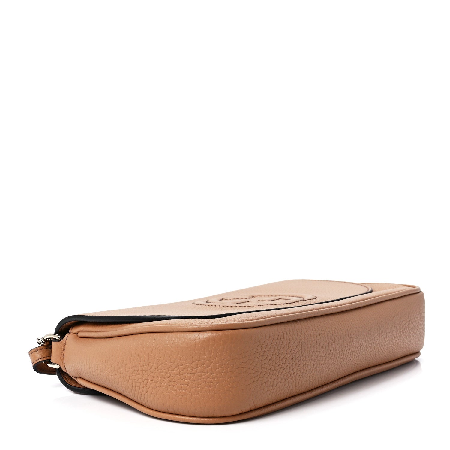 Gucci Pebbled Calfskin Medium Soho Flap Crossbody Camelia 4 of 12