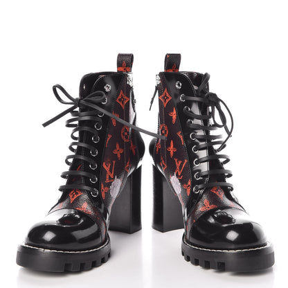 Louis Vuitton Patent Calfskin Catogram Star Trail Ankle Boots 40 Black Marron 8 of 11