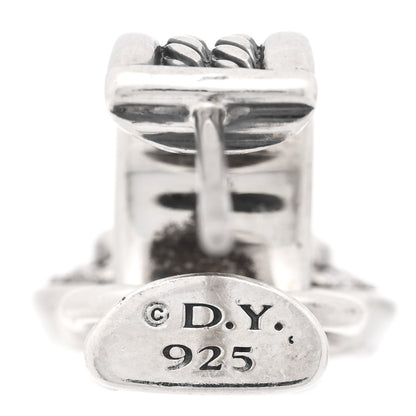 David Yurman Sterling Silver Diamond Prasiolite 7mm Albion Drop Earrings 4 of 4
