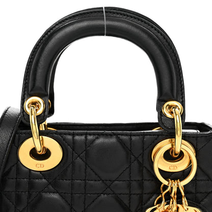 Christian Dior Lambskin Cannage Mini Lady Dior Black 5 of 10