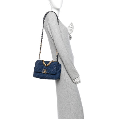 Chanel Denim Quilted Medium Chanel 19 Flap Blue 2 of 10